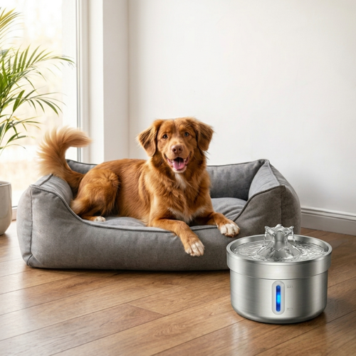 ÉlevéPaws Stainless Steel Pet Water Fountain – 4L Fresh Flow Hydration Bowl